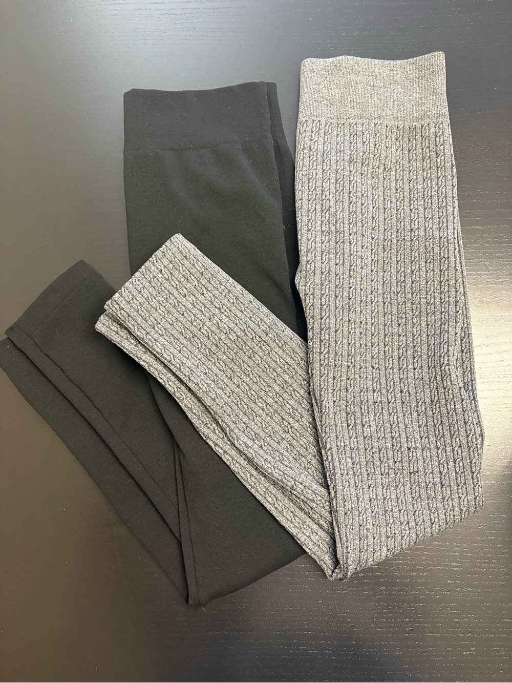Catherine Malandrino Small Black and Grey Leggings Duo